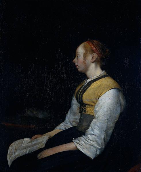 Girl in Peasant Costume. Probably Gesina the Painter's Half Sister., c.1650 - Gerard ter Borch