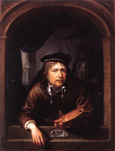 Self-portrait in a Window, c.1657 - Герард Доу