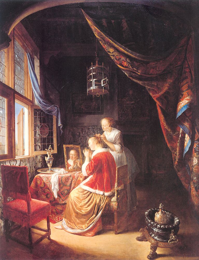 The Lady at Her Dressing Table, 1667 - Gerrit Dou - WikiArt.org