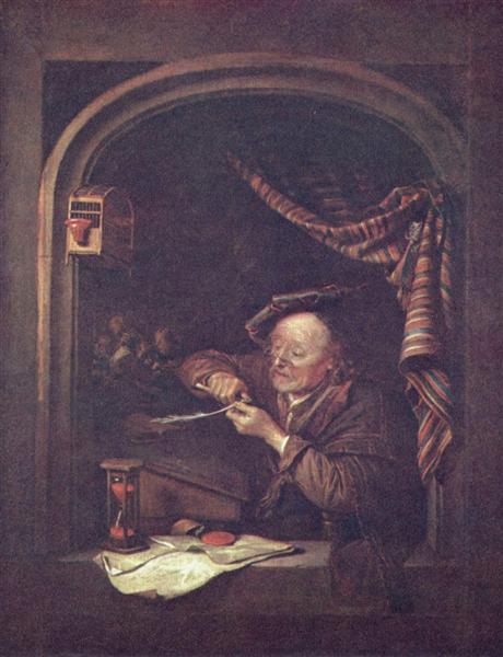 The old schoolmaster, 1671 - Gerrit Dou - WikiArt.org