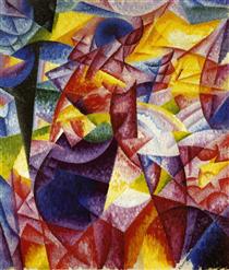 Simultaneity of Centrifugal and Centripetal Groups (Woman at a Window) - Gino Severini