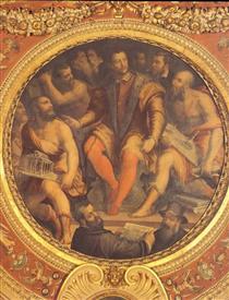 Cosimo I de Medici surrounded by his Architects, Engineers and Sculptors - Giorgio Vasari