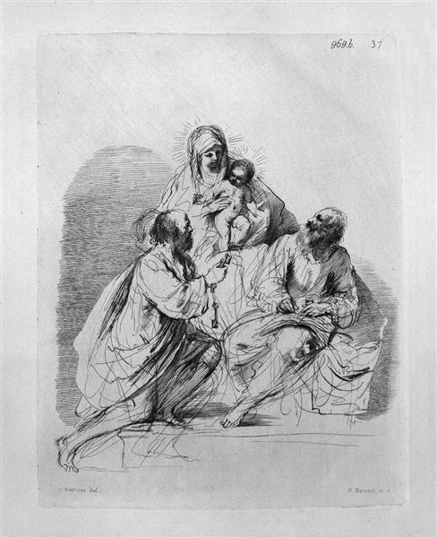 The Blessed Virgin with Saints Peter and Paul, by Guercino - Giovanni Battista Piranesi