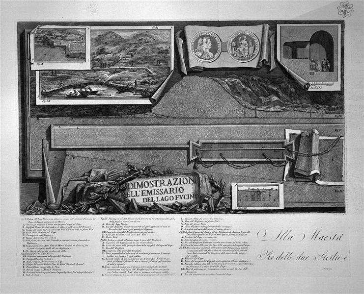 Demonstration from the Lake of Fucino, two boards together, title listed with index - Giovanni Battista Piranesi