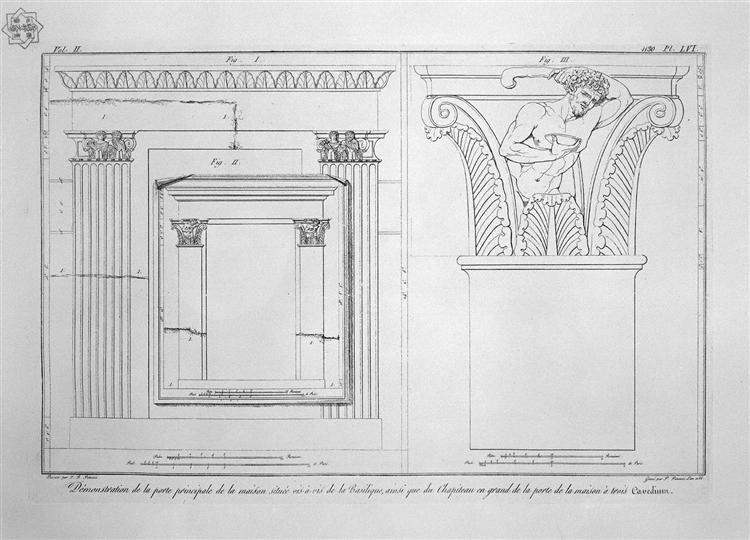 General sections of the three previous houses - Giovanni Battista Piranesi