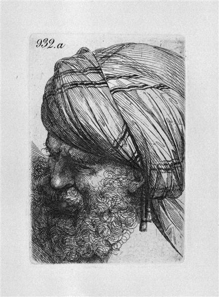 Head of old man with turban - Джованни Баттиста Пиранези