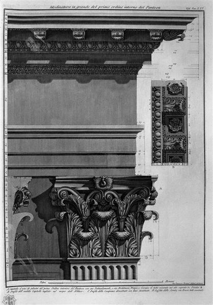 Modinatura in great internal order of the first of the Pantheon - Джованні Баттіста Піранезі