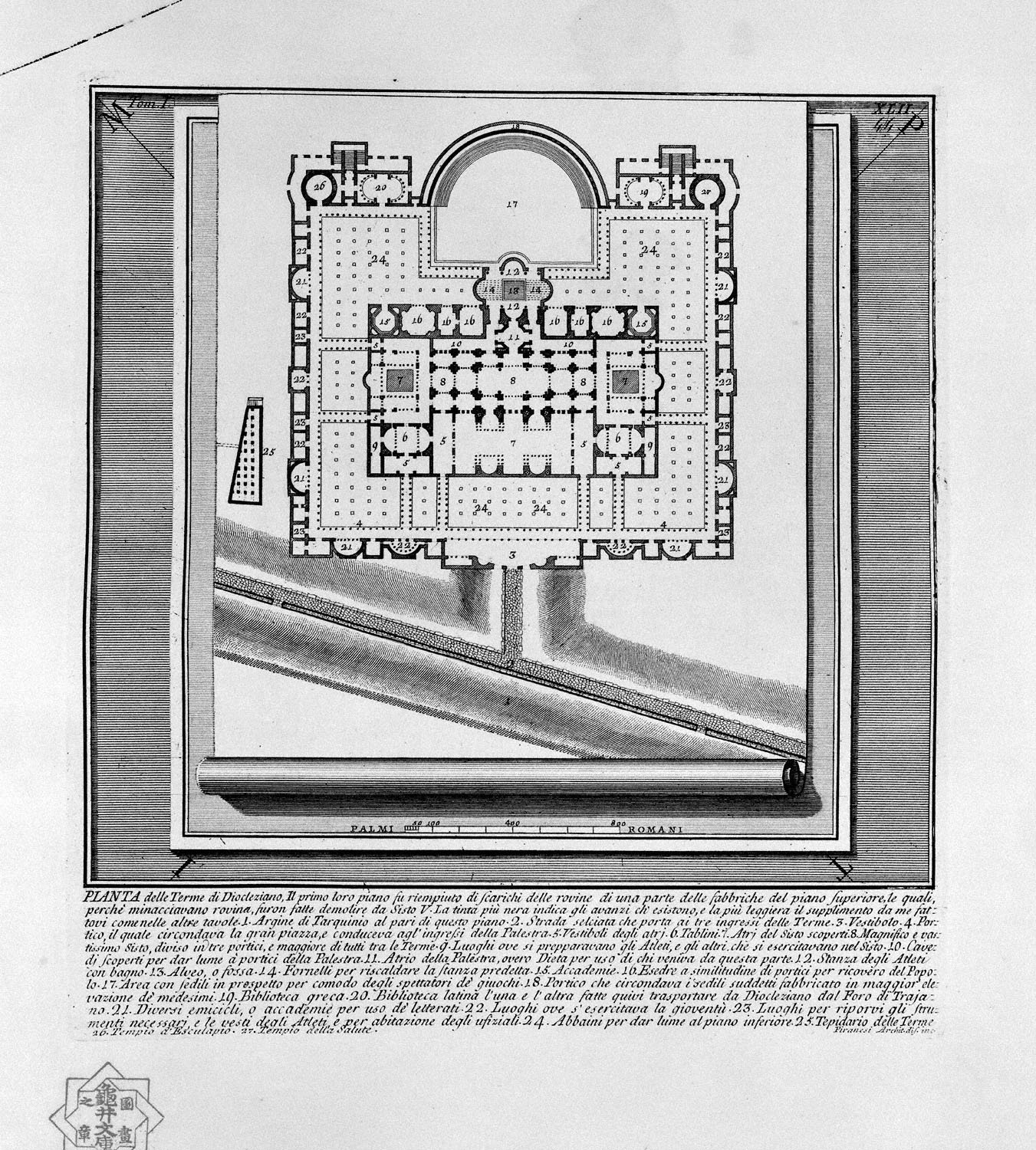 The Roman antiquities, t. 1, Plate XLII. Plan of the Baths of ...