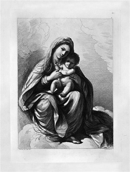 The Virgin and Child seated on the clouds of blessing, by Guercino - Giovanni Battista Piranesi