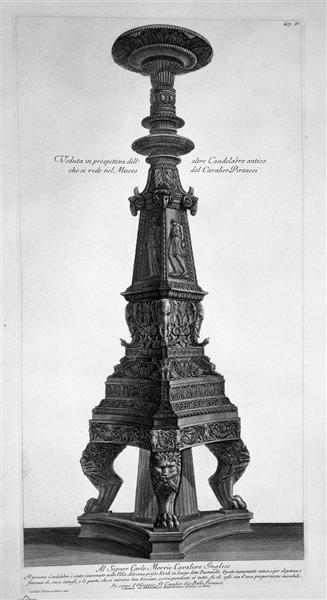 View in perspective of a candlestick - Джованни Баттиста Пиранези