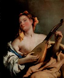 Girl with a Mandolin - Giovanni Battista Tiepolo
