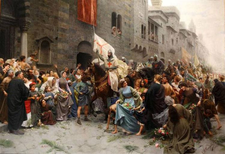 Guglielmo Embriaco returns in Genoa from the crusades, c.1908 - Джованни Баттиста Торрилья