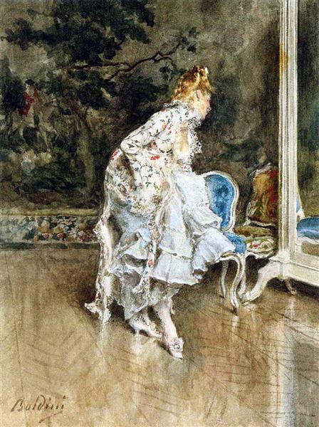 The Beauty Before The Mirror, c.1870 - 1877 - 乔瓦尼·波尔蒂尼