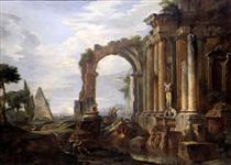 Capriccio of Classical Ruins - Джованни Паоло Панини