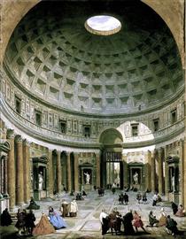 The interior of the Pantheon (Rome) - Giovanni Paolo Panini