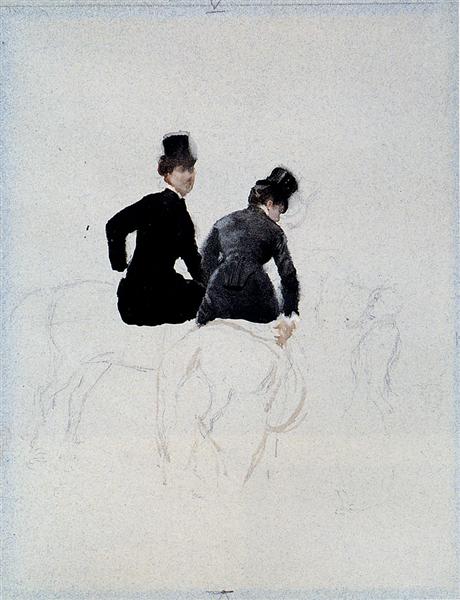 Horsewomen, c.1878 - Джузеппе Де Ниттис