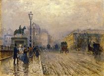 Rue de Paris with Carriages - Джузеппе Де Ниттис
