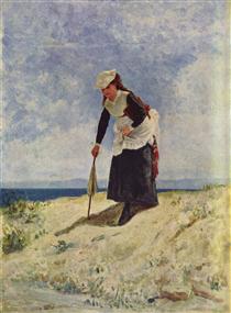 Woman on the sand - Джузеппе Де Ніттіс