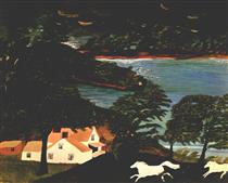 A Storm Is on the Water Now - Grandma Moses