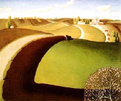 Spring Plowing, 1932 - Грант Вуд
