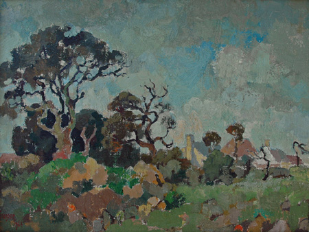 Landscape with trees and houses, 1964 - Gregoire Boonzaier