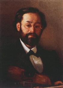 Portrait of fiddler V. G. Walter - Grigoriy Myasoyedov