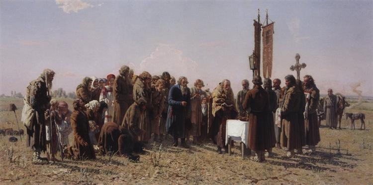 Prayer in time of drought - Grigori Grigorjewitsch Mjassojedow