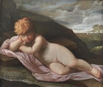 Baby Jesus asleep on the Cross - Guido Reni