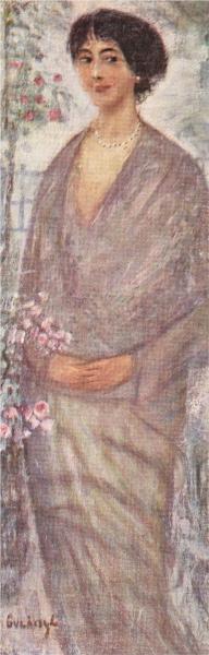 Young Woman with Rose-tree, 1912 - Лайош Гулачи