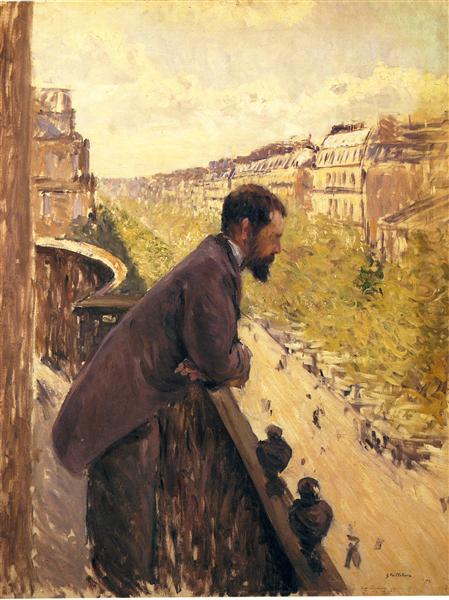 Man on a Balcony, c.1880 - 古斯塔夫·卡耶博特