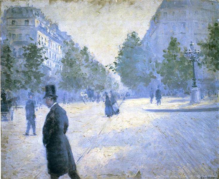 Place Saint Augustin, Misty Weather, 1878 - Gustave Caillebotte