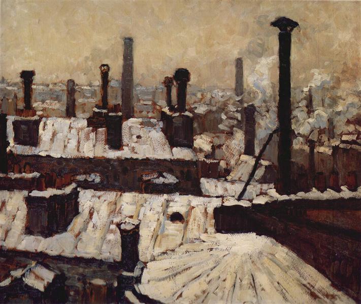 Rooftops in the Snow, Paris, 1878 - Гюстав Кайботт