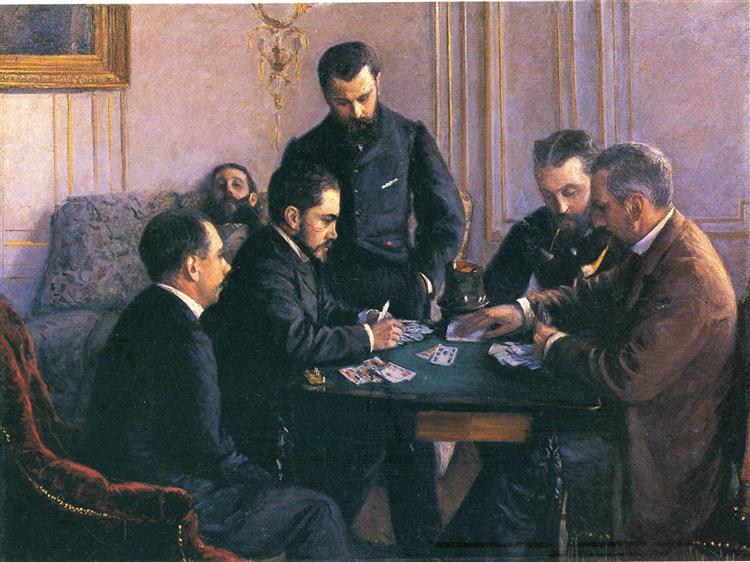 The Bezique Game, 1880 - Gustave Caillebotte