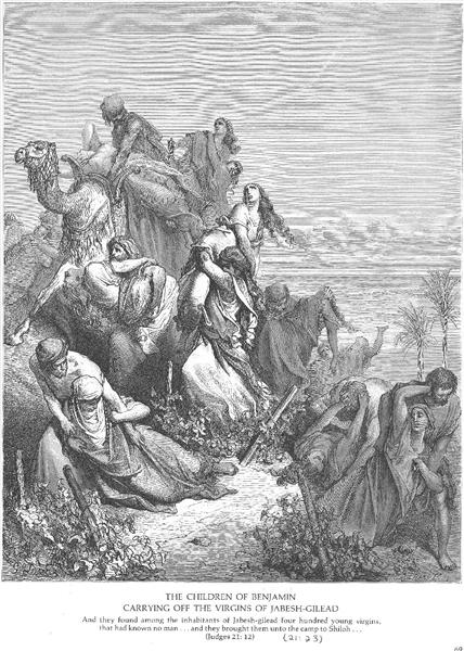 Benjamitas Levam as Virgens de Jabes-Gileade - Gustave Doré