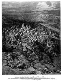 Duzentos Cavaleiros Atacam Vinte Mil Sarracenos - Gustave Doré