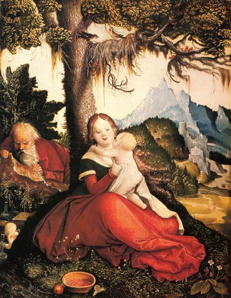 Святое семейство под открытым небом (Отдых на пути в Египет), 1511 - 1514 - Ханс Бальдунг