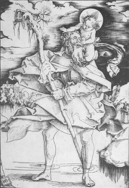 Святой Христофор, c.1520 - Ханс Бальдунг