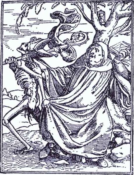 Death and the Abbott, c.1538 - 小漢斯‧霍爾拜因