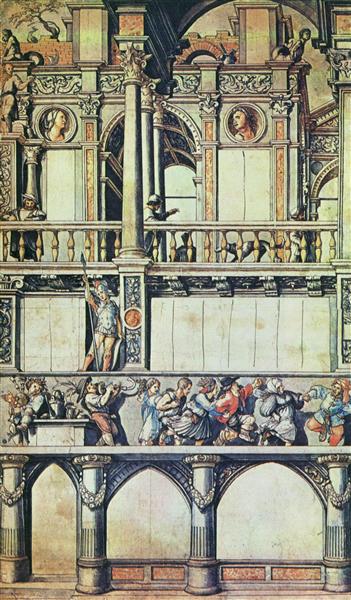 Design for the facade decoration of the dance house in Basel, 1520 - Hans Holbein le Jeune
