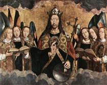 Christ Blessing, central panel from a triptych from the Church of Santa Maria la Real, Najera - Hans Memling