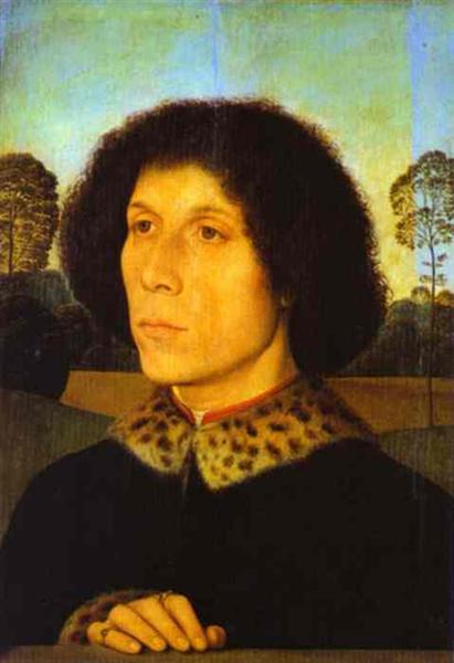 Портрет мужчины в пейзаже, c.1480 - Ганс Мемлинг