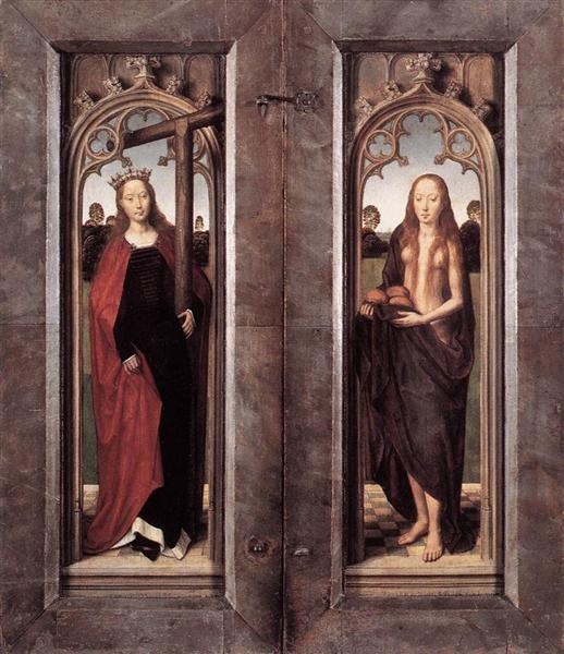 Triptych of Adriaan Reins closed, 1480 - Hans Memling