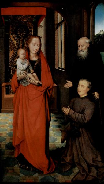 Virgin and Child with St. Anthony the Abbot and a Donor, 1472 - Hans Memling