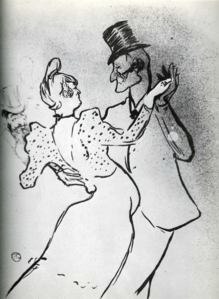 La Goulue and Valentin, Waltz - Henri de Toulouse-Lautrec