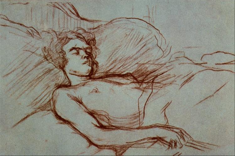 Sleeping Woman, 1896 - 亨利·德·土魯斯-羅特列克