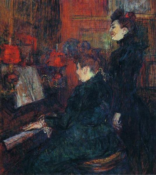 The Singing Lesson. (The Teacher, Mlle.Dihau, with Mme.Faveraud), 1898 - 亨利·德·土魯斯-羅特列克