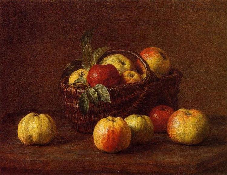 Apples in a Basket on a Table, 1888 - Henri Fantin-Latour