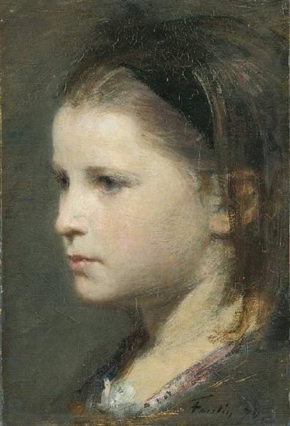Head of a Young Girl, 1870 - Анри Фантен-Латур