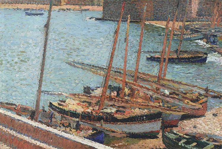 Boats in Port Collioure - Henri Martin