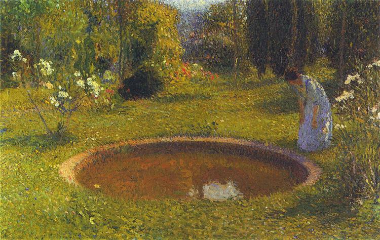 Girl by a Fountain, 1896 - Анрі Мартен